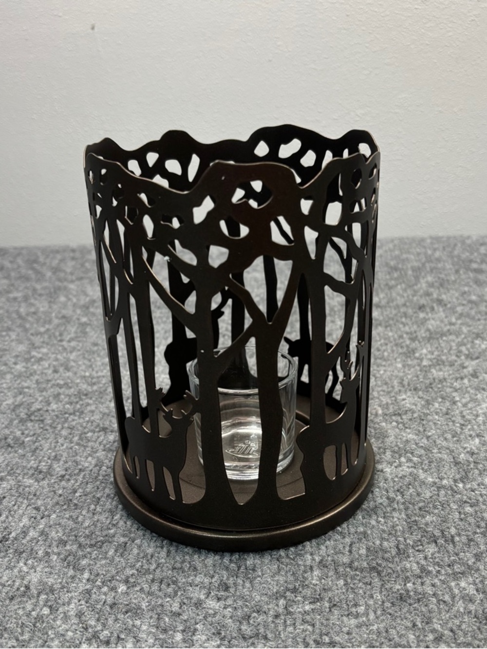 PartyLite Woodland Light Candle Sleeve P91215 Metal Holder Rustic Deer Retired - Picture 2 of 14